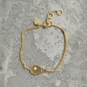 Julie Vos Gold Tennis Racquet Delicate Bracelet Genuine